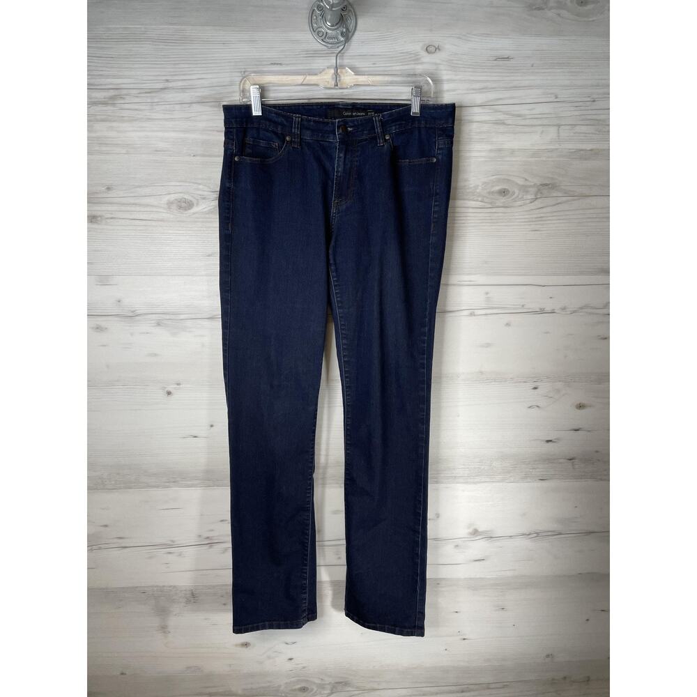 Calvin Klein Jeans Jeans Womens 10 Dark Wash Blue Straight Leg Stretch Denim